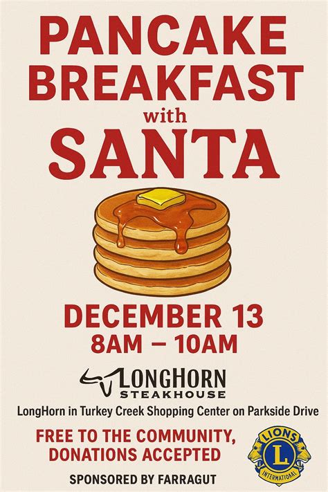 Pancakes with Santa! , LongHorn Steakhouse (Farragut - Turkey Creek ...