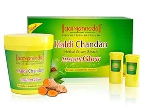 Aryanveda Haldi Chandan Herbal Bleach Cream (250g) for face and body ...