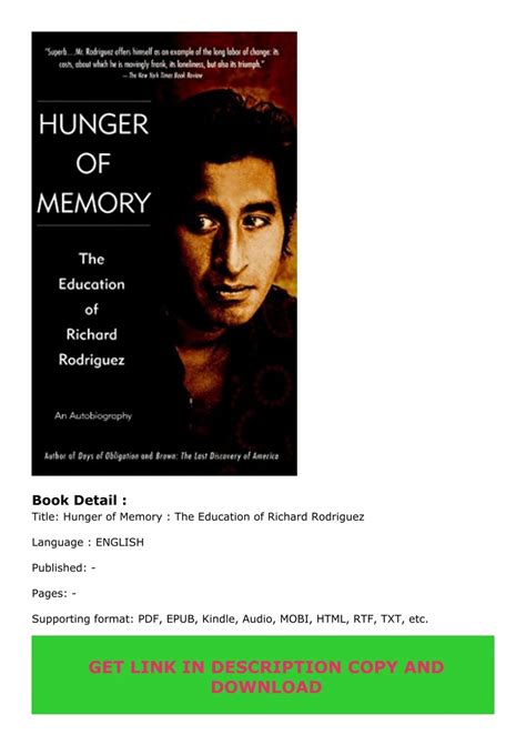 GET [PDF] Hunger of Memory : The Education of Richard Rodriguez
