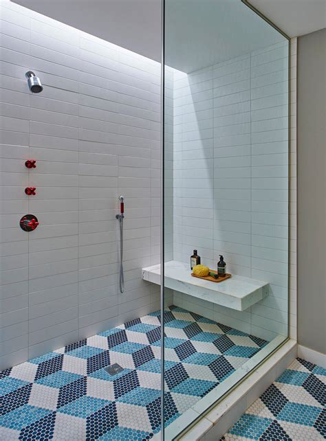 Mosaic Tile Floor Bathroom