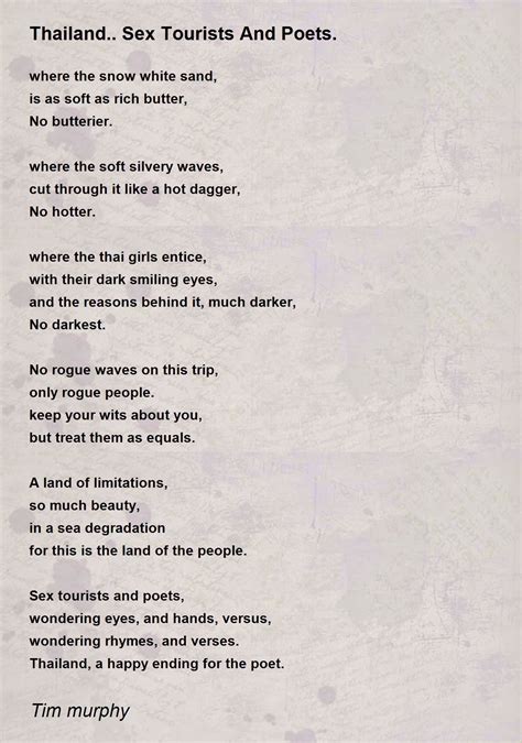 Sex Tourists And Sex Tourists And Poem By Tim Murphy, 53% OFF