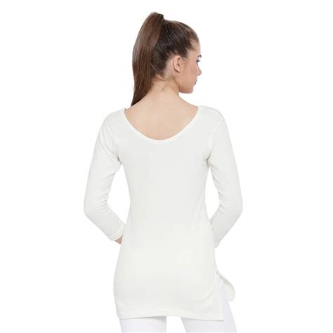 Monte Carlo White Cotton Thermal Warmer Winter Wear Top for Ladies ...