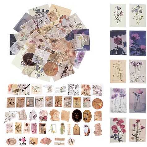 HASTHIP® 55 Pcs Stickers Self-Adhesive Metal Mucha Girls Journal ...