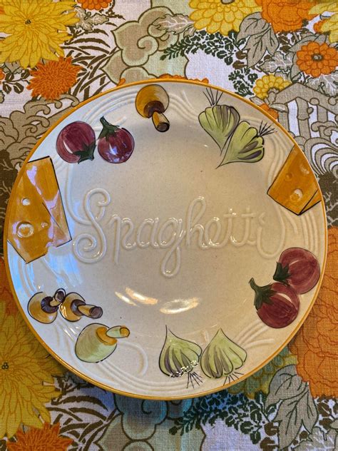 1972 Los Angeles Potteries Large SPAGHETTI Serving Bowl - Etsy