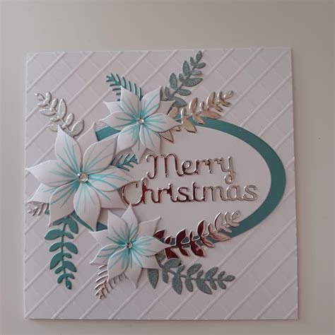 Elegant Christmas Card with Paper Flowers