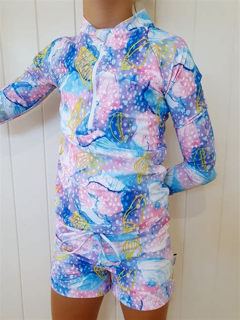 Girls Swim Shorts with Tie - Shelly Beach - Tribe Tropical