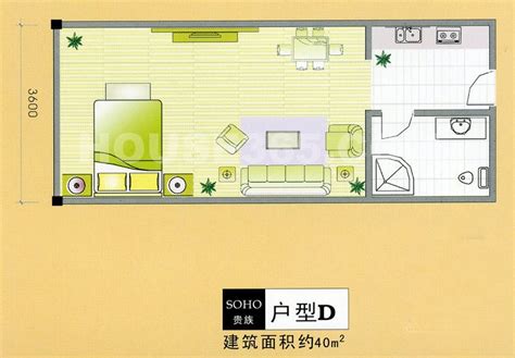 农村简单别墅40平方一室一厅户型图设计_装信通网效果图
