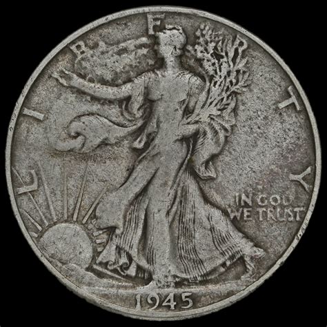 USA 1945 Walking Liberty Silver Half Dollar