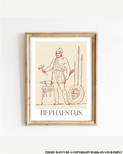 Hephaestus Print, Blacksmith God, God Of Fire, God Of Carpenters, Roman ...