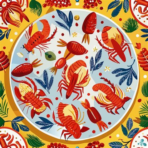 Illustration of cartoon crawfish food | Premium AI-generated vector