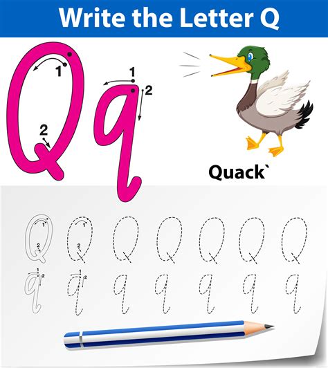 Letter Q tracing alphabet worksheets 693519 Vector Art at Vecteezy