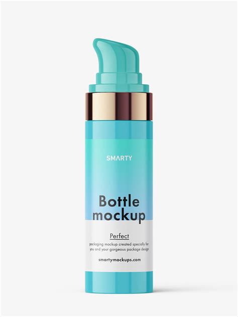 Glossy airless bottle mockup - Mockups Design