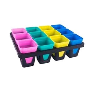 ARTISOUL® Nursery Pots Tray with Plant Pot Indoor Outdoor Sturdy ...