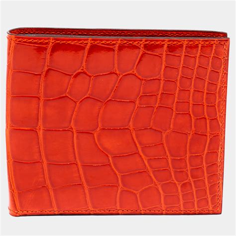 Hermes Geranium Shiny Alligator Mc2 Copernic Bifold Wallet Hermes | The ...