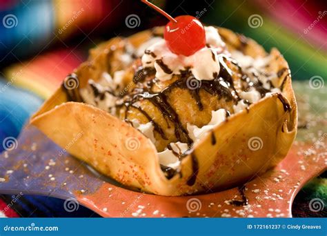 Mexican Fried Ice Cream Dessert Stock Image - Image of mexican ...