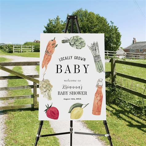 Locally Grown Baby Shower Farmers Market Welcome Foam Board | Zazzle | Outdoor baby shower, Baby ...