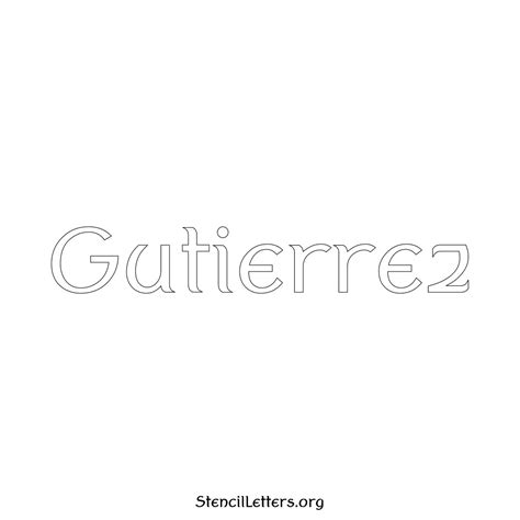 Gutierrez Free Printable Family Name Stencils with 6 Unique Typography ...