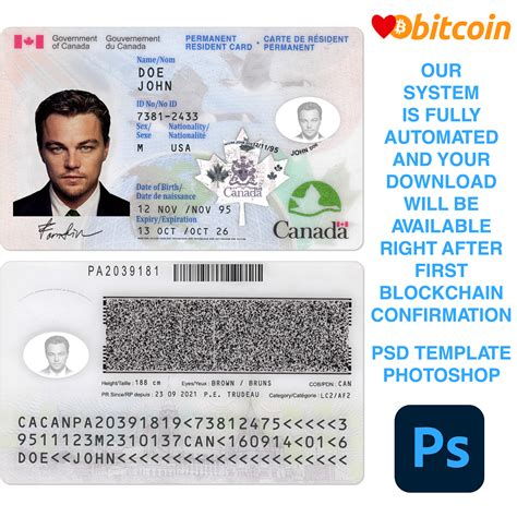 Canada ID Card Template - United Templates