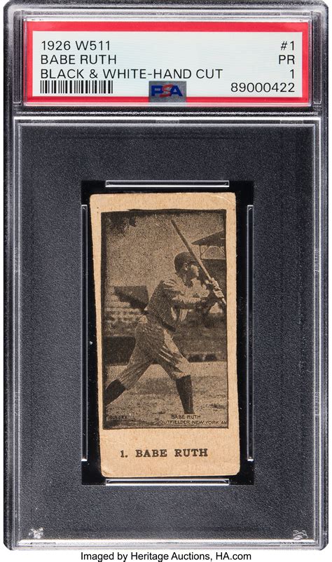 1926 W511 Babe Ruth (Black & White-Hand Cut) #1 PSA PR 1.... | Lot ...