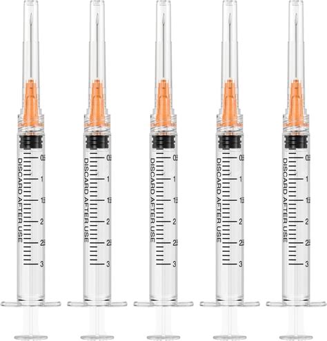 Amazon.com: 10 Pack 3ml Syringes with Needle - 25G, 1.0 inch Needle ...