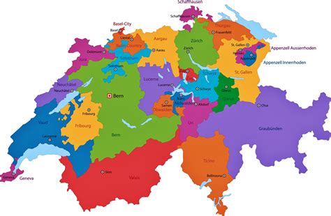 Switzerland Map And Surrounding Countries