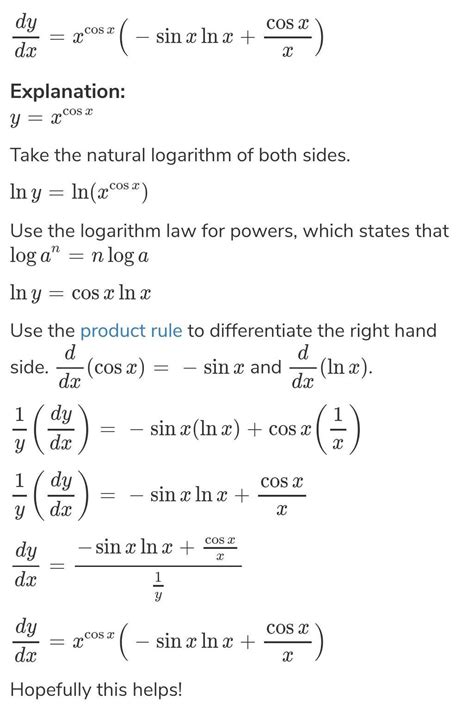 Find the derivative of y=x3/2 + logx-cosx with respect to x - Brainly.in