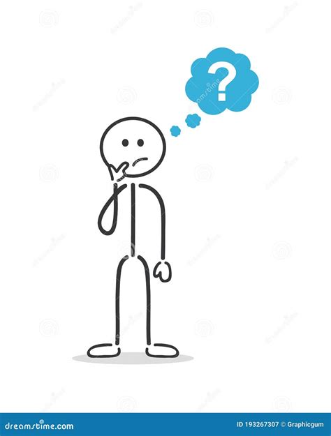 Thinking Stick Man Cartoon Figure Stock Vector - Illustration of person ...