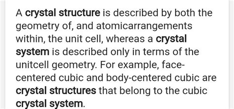 What is the difference between a crystal structure and crystal system ...