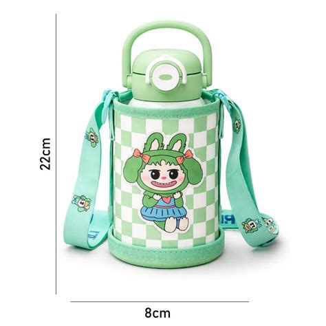 Little Surprise Box Labubu Green Checks Kids Water Bottle, 500ml ...