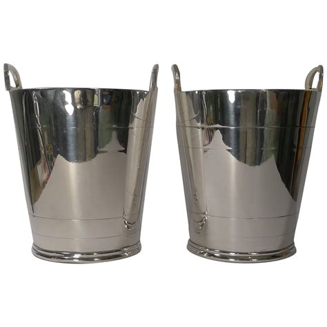 Modern Champagne Bucket, Silver Plated at 1stDibs