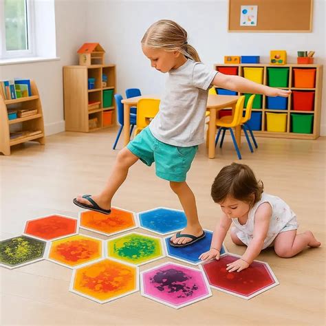 Hexagon Liquid Floor Tile (Set Of 4),sensory liquid floor tiles ...