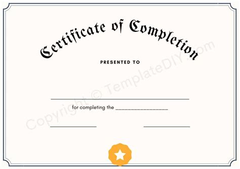 Certificate Of Completion Blank Printable Template In PDF & Word With ...