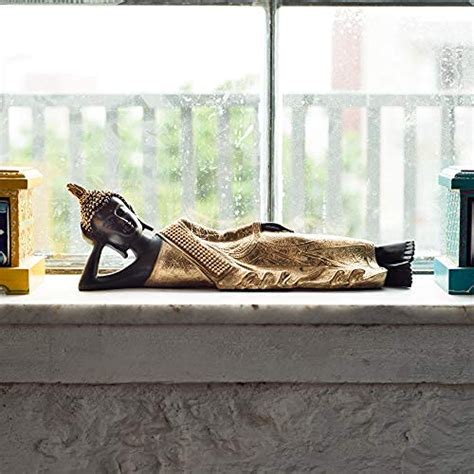 Buy eCraftIndia Brass Decorative Thai Reclining Buddha Antique ...