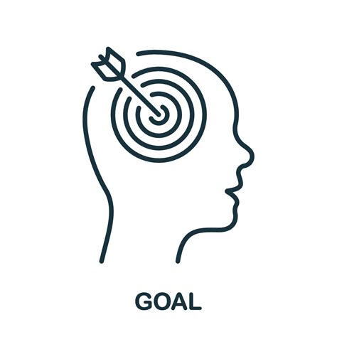 Goal, Target, Aim, Focus Line Icon. Objective-Focused Human Head Linear ...