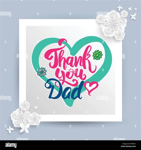 Thank you Dad lettering for Father's day card. Vector illustration ...