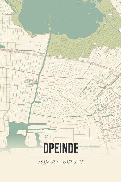Vintage map of Opeinde (Fryslan) by MyCityPoster on canvas, poster ...