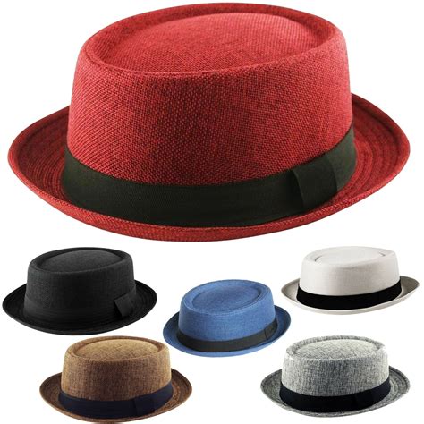 Pork Pie Hats For Men Classic Textured Ribbed Band Porkpie Hat Men ...