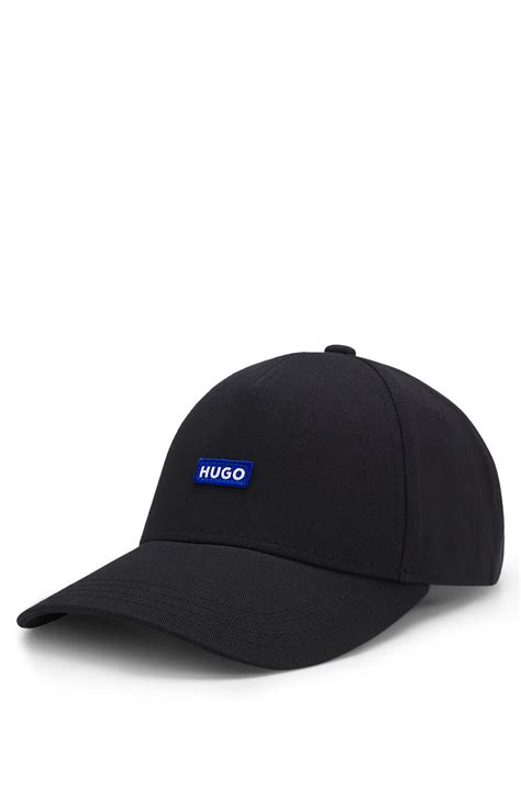 HUGO - Cotton-twill cap with logo patch - Black