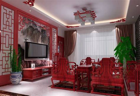 中式古典三居室客厅书柜装修效果图大全-房天下家居装修网