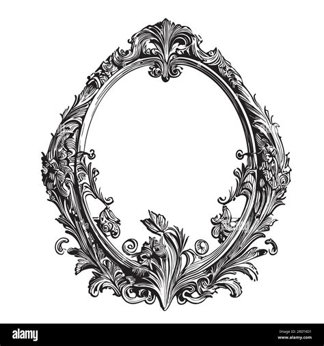 Antique Hand Mirror Drawing