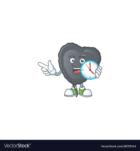Cartoon character style black love balloon having Vector Image