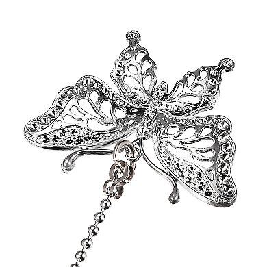Butterfly Chromium Finish Pendant 12 inch Silver Tone Pull Chain for ...