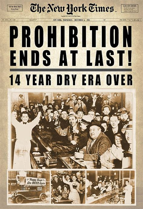 End at Last Prohibition 1933 Repeal Newspaper Print Poster - Etsy Canada