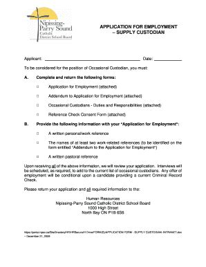 Fillable Online APPLICATION FORM - SUPPLY CUSTODIAN -INTRANET Fax Email ...