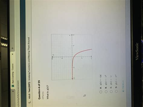 what is g(x)? (apex algebra 1 semester 2 2019). - brainly.com