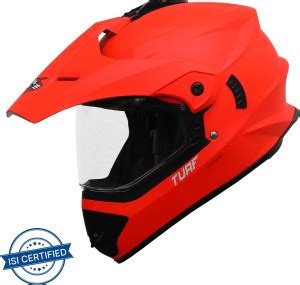 Steelbird Off Road Turf Motocross Helmet in Glossy Fluo Red Motorbike ...