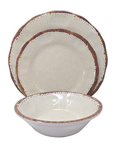 Buy Gianna's Home 12 Piece Rustic Farmhouse Melamine Dinnerware Set ...
