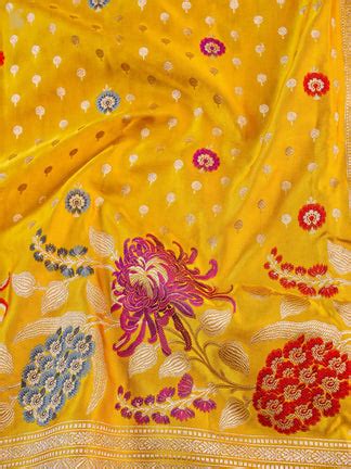 Banarasi Handloom Pure Katan Silk Saree with Tilfi Border – Khinkhwab