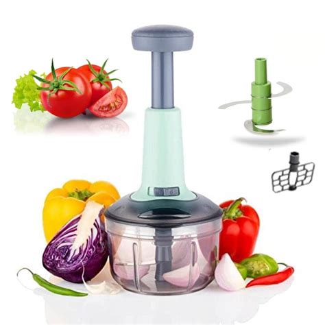 3 Leaf Push Chopper 800ml Stainless Steel Blade Quick & Powerful Manual ...