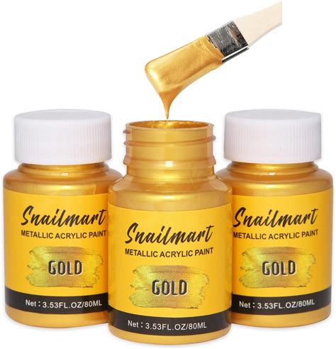 Amazon.com: CIONIA Gold Metallic Acrylic Paint, Gold Leaf Touch-Up ...